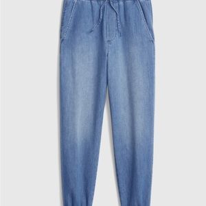Mid-Rise Denim Joggers